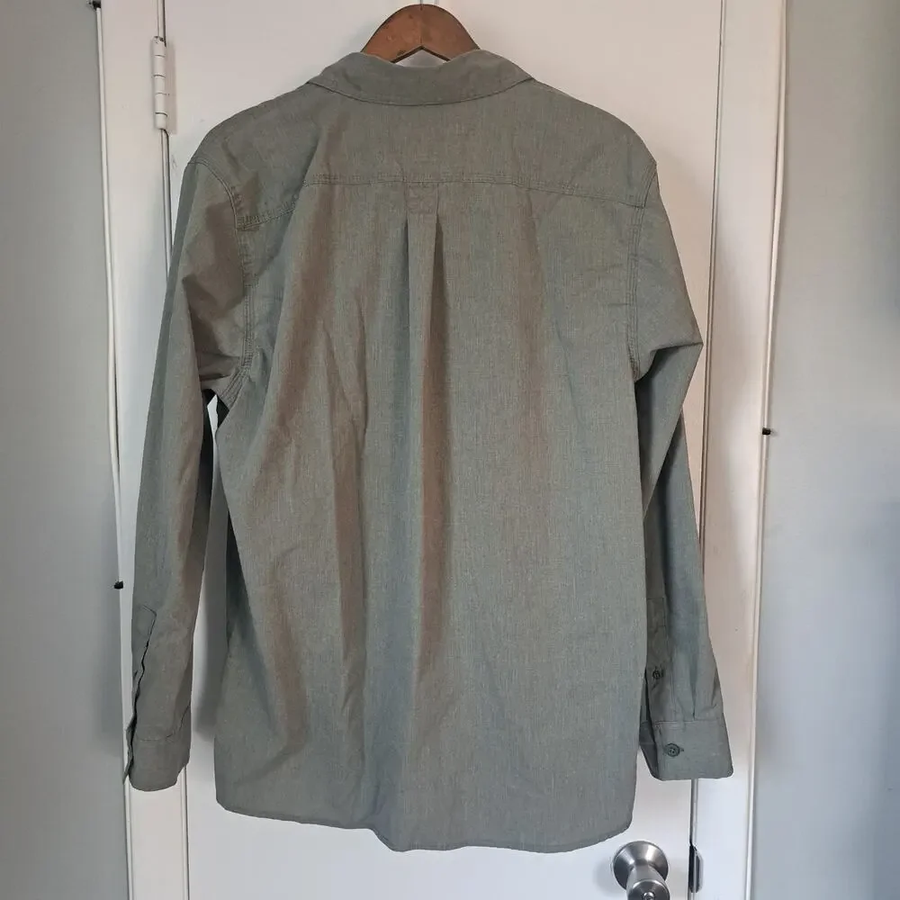 Wrangler Relaxed Fit Long Sleeve Woven Shirt Olive Night Heather Men's Large - Picture 2 of 8